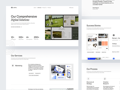 JOSPOL - Service Page brand identity branding card clean company company profile design digital agency layout minimal minimalist service page services page startup testimonial ui ux web design website workflow