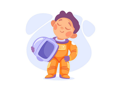 Cosmos character children cosmos flat illustration