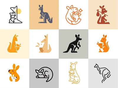 Kangaroos animal baby brand branding character design elegant graphic design illustration kangaroo logo logo design logo designer logodesign logodesigner logotype mark mascot modern sign