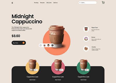 A sleek and modern coffee shop landing page design coffeelovers concept design design designinspiration ecommerce figma graphic design graphicdesign hero hero section inspiration productdesign responsivedesign ui uidesign uiux userexperience uxdesign webdesign