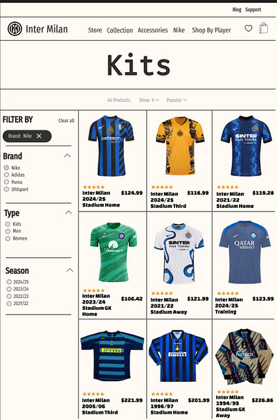 Inter shop branding graphic design ui