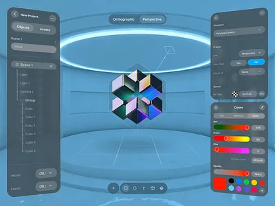 3D Modeling App - Apple Vision Pro Concept app branding design graphic design illustration logo mobile ui ux vector