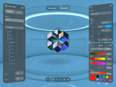 3D Modeling App - Apple Vision Pro Concept app branding design graphic design illustration logo mobile ui ux vector