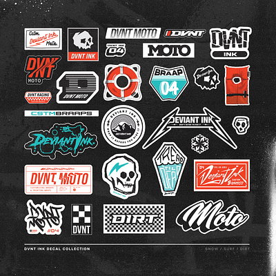 DVNT Decals braap collection decals deviant dirt grunge mx sled snow sticker sheet