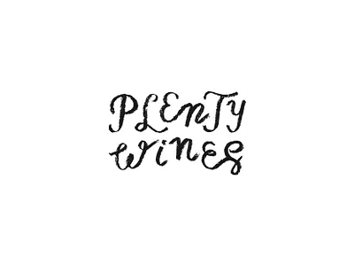 PLENTY WINES (handwritten logo) brand design branding design drawing handwritten illustration lettering logo plenty red wine symbol vector vineyard white wine winery wines