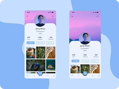 Profile Page app creativeui dailyui dailyui006 dailyuichallenge design designinspiration designthinking figma design profile page ui uiuxdesign user profile visualdesign