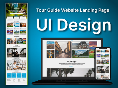 Tour guide website landing page UI design app design brand design figma interface design landing page photoshop ued ui design ui ux ux design web design website landing page