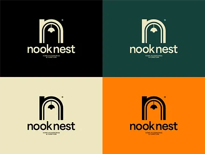Nook Nest | Home Accessories & Furniture branding cozy design furniture geometric graphic design home accessories illustration logo minimal