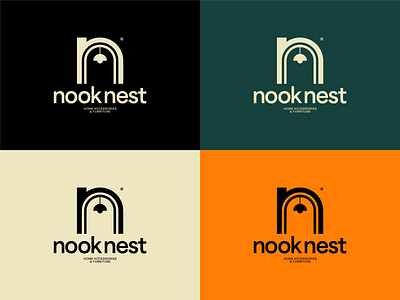 Nook Nest | Home Accessories & Furniture branding cozy design furniture geometric graphic design home accessories illustration logo minimal