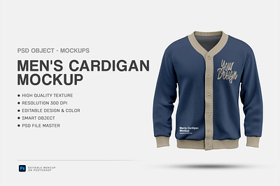 Men's Cardigan Mockup winter