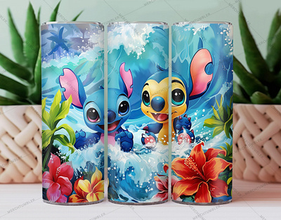 Funny Stitch Summer Skinny Tumbler Wrap color image custom design custom tumbler art design funny art illustration photography skinny tumbler stitch art stitch clip art stitch floral art stitch vector sublimation tumbler sublimation tumbler warp vector art waterslide tumbler