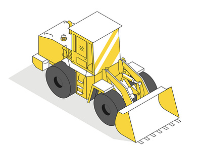 Tractor isometric illustration equipment illustration heavy equipment isometric tractor vector illustration vehicle vehicle illustration