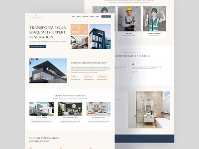 Renovation Website Ui booking system branding clean design home renovation landing page professional design renovation services renovation website service website ui ui design ui ux design uiux uiux design user friendly user inter ux design web design website website redesign