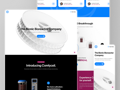 biothrust: The Bionic Bioreactor | Homepage Website UIUX 3d 3d render biology biomanufacturing bioreactor biotech biotech landing page biotech ui biotech web design biotech website biothrust clean minimal modern responsive science soft web development webflow webflow ui