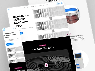 biothrust: The Bionic Bioreactor | Product Page Webflow UIUX biology biomanufacturing biomanufacturing website bioreactor biotech biotech landing page biotech ui biotech web design biotech website biotechnology blue clean landing page minimal responsive science simple web design webflow webflow ui