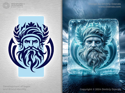 Zeus the Thunderer Logo bearded man branding god of thunder logo logo design mythology zeus the thunderer logo