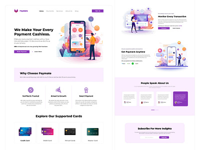 Cashless Payment Website design business homepage landing page landing page design webpage