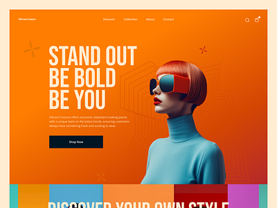 Vibrant Couture - Fashion Landing page app design branding colorful design fashion hero section interactive design landing page minimal mobile mobile app mobile design ui user experience user interface ux web design