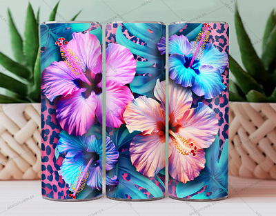 Glitter Leopard Floral Skinny Tumbler Wrap color image custom design custom tumbler art design flower funny tumbler happy tumbler illustration mascot vector photography render art skinny tumbler sublimation tumbler sublimation tumbler warp vector art waterslide tumbler