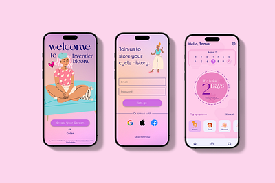 Period Tracker App app branding modern period app period tracker ui ui challenge ui design