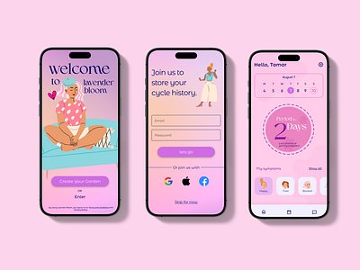 Period Tracker App app branding modern period app period tracker ui ui challenge ui design