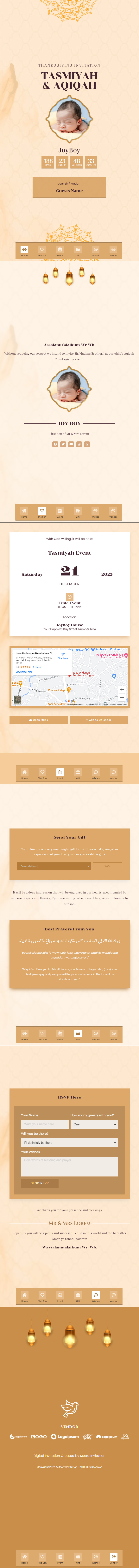 Aqiqah Invitation RSVP Website aqiqah agency aqiqah brochure aqiqah design aqiqah event website aqiqah homepage aqiqah invitation aqiqah landing page aqiqah organizer aqiqah planning aqiqah rsvp website aqiqah website invitation landing page invitation web online rsvp website web design