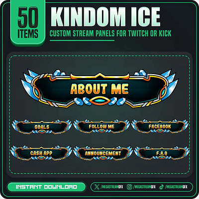 Kingdom Ice Panels | Kingdom Ice Twitch Panels gaming twitch panel