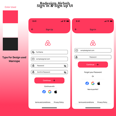 Redesign Airbnb Sign in & Sign Up UI ( Share Youre thoghts) ui