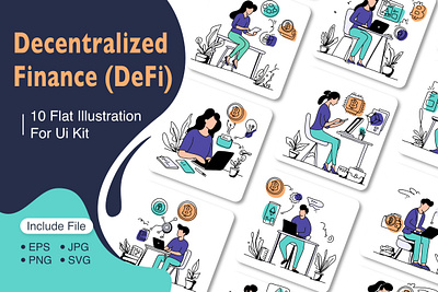 Decentralized Finance flat illustration graphic design illustration minimal