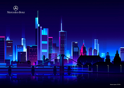 Berlin city futur illustration light neon