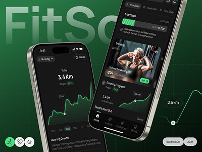 Fitness and Health Mobile App activity analysis app challenges exercise fitness gym health mobile mobile app mockup progress running sport steps tracker tracking ui uiux workout