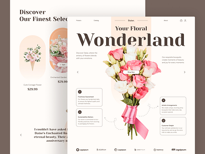 Daise – Flower Shop Landing Page ecommerce template figma design figma template floral design flower shop landing page modern webdesign online flowershop shop design ui design ui inspiration ui showcase ui trends ux design web design web design inspiration website design website template