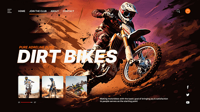 Dirt Bike - Website Concept branding concept design graphic design illustration logo mobile app mobileui ui web website