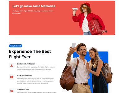 Penta Flights website Design ui