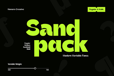 Sandpack - Modern Variable Sans branding display display font font fonts headline logo modern modern variable font sans sans serif typeface typography unique variable variable font