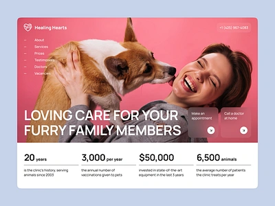 Veterinary Clinic Website business design medical website medical website design modern modern design modern web professional website web web design web ui website design