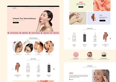 Comestic Landing Page branding ui