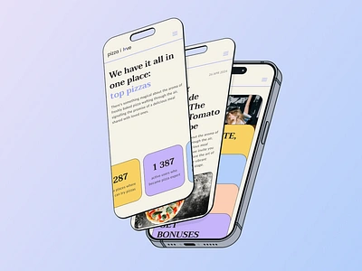Mobile Website Layout | Rating & Review Pizzerias Platform app branding concept cooking dailyui design graphic design how to cook pizza illustration inspiration logo mobile website pizza pizzerias rating review recipe page ui web design