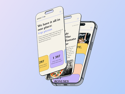 Mobile Website Layout | Rating & Review Pizzerias Platform app branding concept cooking dailyui design graphic design how to cook pizza illustration inspiration logo mobile website pizza pizzerias rating review recipe page ui web design