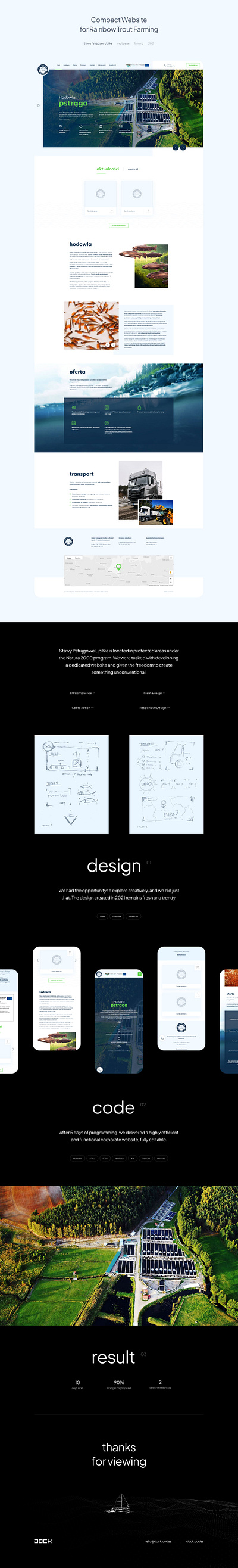Compact Website for Rainbow Trout Farming company website design ui ux webdesign