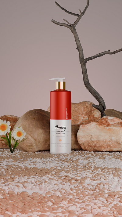 Choley Lotion - 3D product post for social media 3d branding graphic design motion graphics