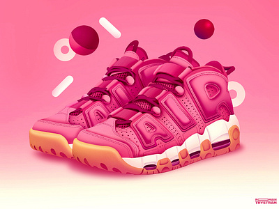 Pinky Uptempo basket city cool illustration light mode neon pop popo sneakers streetwear style uptempo