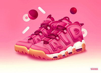 Pinky Uptempo basket city cool illustration light mode neon pop popo sneakers streetwear style uptempo