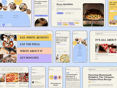 Case Study: Rating & Review Pizzeria Website branding case study concept cooking dailyui design home page illustration inspiration logo mobile layout pizza pizzeria rating recipe review search ui web design website