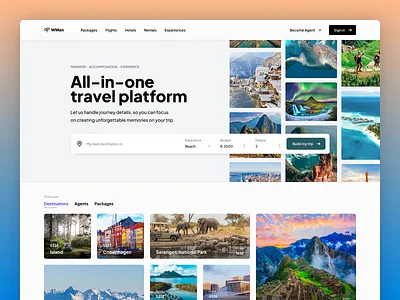 AI Travel platform ai homepage itinerary landing travel travel plan web