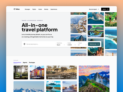 AI Travel platform ai homepage itinerary landing travel travel plan web