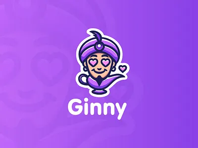 Logo with genie for online dating app genie logo logo app logo brand logo date logo dating