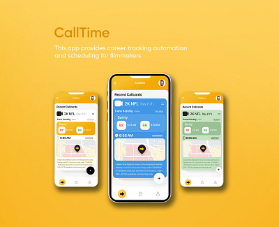 The App CallTime designed by Ansysoft adobeillustrator adobephotoshop automating career tracking figma filmmakers mobile app productivity scheduling seamlesssolution