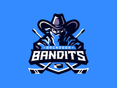 BACKDOOR BANDITS animation artwork bandits behance blue branding design dribbble esport gaming graphic hockey identity illustration logo logotype mascot sport team timelapse