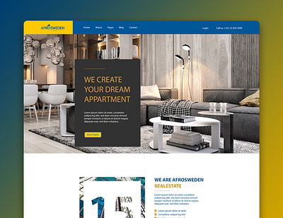 AFROSWEDEN Real Estate Website interface design landing page design real estate real estate website ui ui design visual design website design